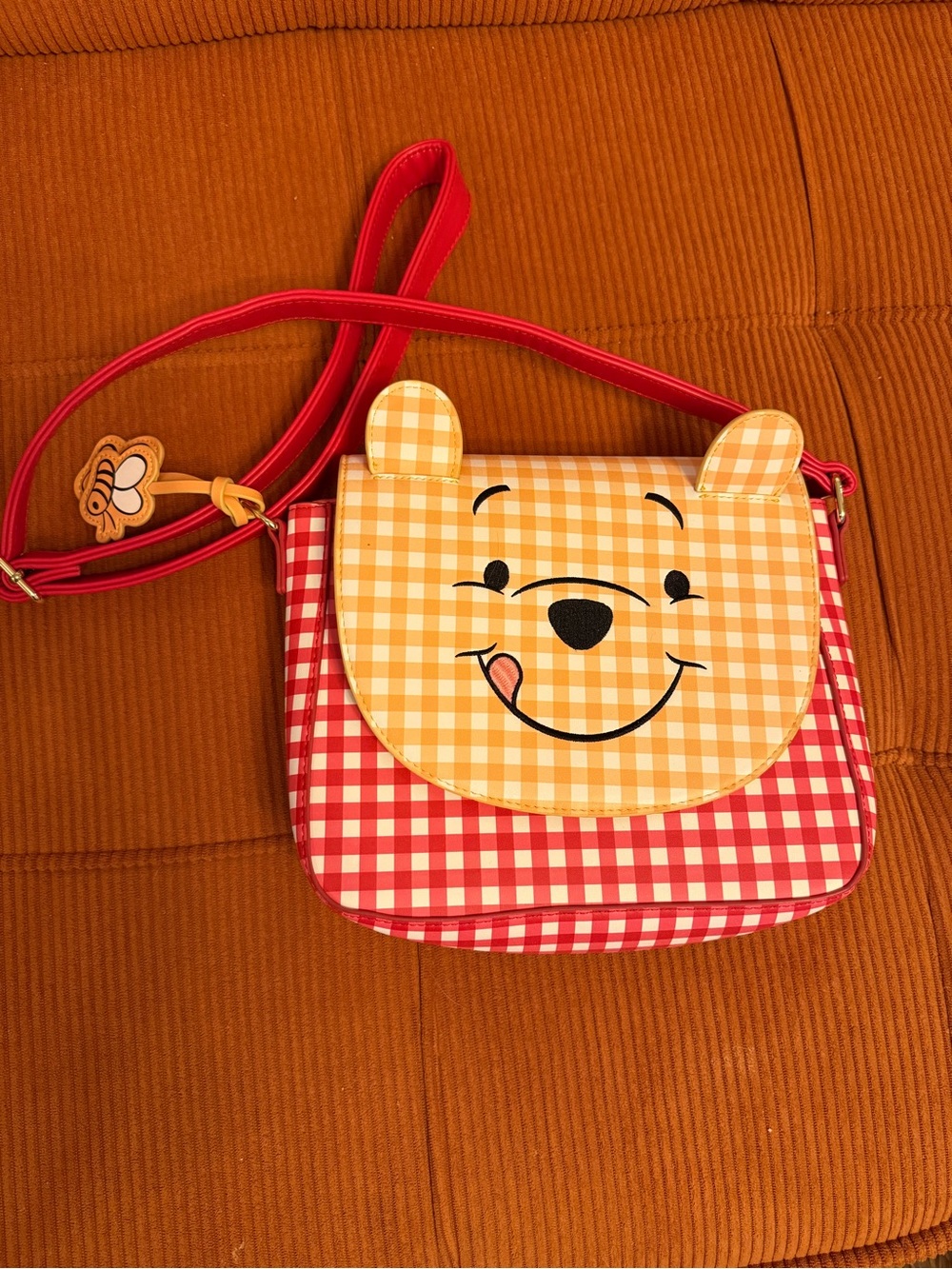 Loungefly Red and Yellow Gingham Crossbody Bag